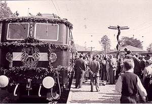 Eröffnung elektrischer Betrieb Kärntner Seendreieck 1956. Foto: ÖBB